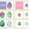 Easter Egg Size Sorting Activity, Large Medium Small Matching, Preschool Montessori Printable