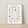 Summer Alphabet Printable Poster, Watercolor Letters Educational Print (Digital Download)