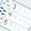 Ocean Number Tracing Worksheets 0-10 | PreK-K Counting + Line Tracing | Preschool Math Printable PDF