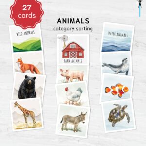 Animals Category Sorting Printable | Montessori Matching Game | PreK Kindergarten PDF