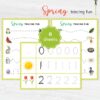 Spring Number Tracing Worksheets 0-10 | PreK-K Counting + Line Tracing | Preschool Math Printable PDF