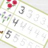 Flower Number Tracing Worksheets 0-10 | PreK-K Counting + Line Tracing | Preschool Math Printable PDF