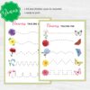 Flower Number Tracing Worksheets 0-10 | PreK-K Counting + Line Tracing | Preschool Math Printable PDF